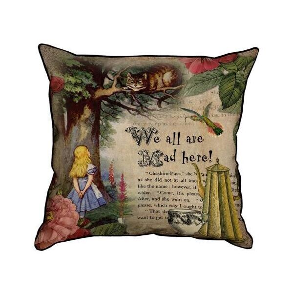 

Подушка интерьерная из мешковины Presentville We all are mad here! 45x45 см