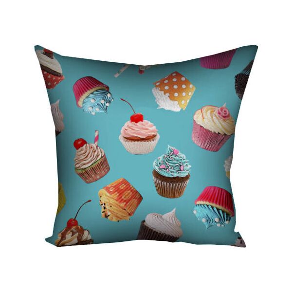 

Подушка с принтом Presentville Пирожные на голубом фоне 50x50 см