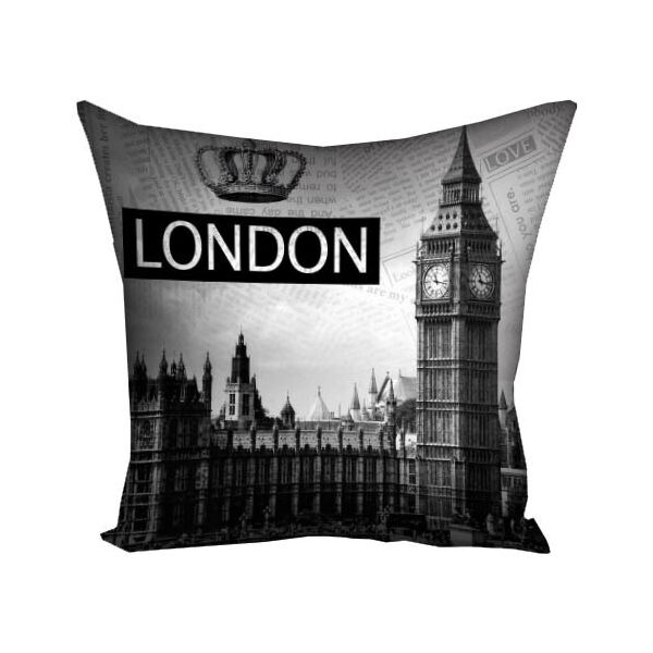 

Подушка с принтом Presentville London Биг Бен черно-белая 50x50 см