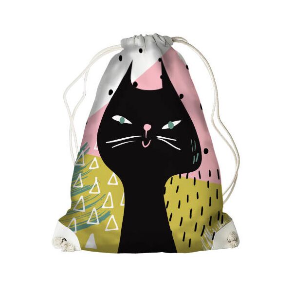 Рюкзак-мешок Presentville Чёрный кот 33x45 см