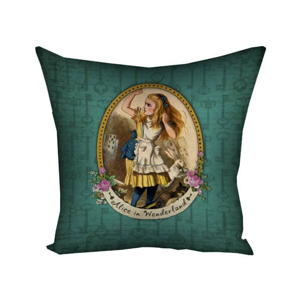

Подушка с принтом Presentville Alice in the Wonderland зеленый фон 50x50 см