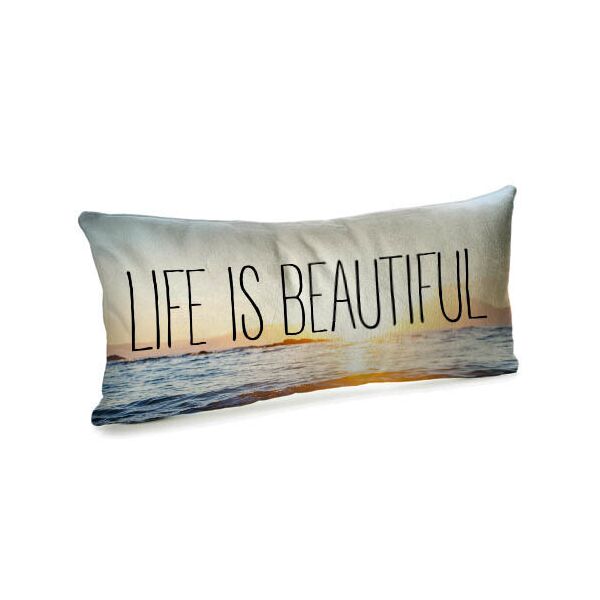 

Подушка для дивана бархатная Presentville Life is beautiful 50x24 см