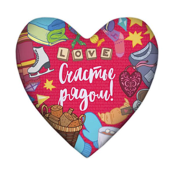 

Подушка сердце Presentville Love Счастье рядом! 37x37 см