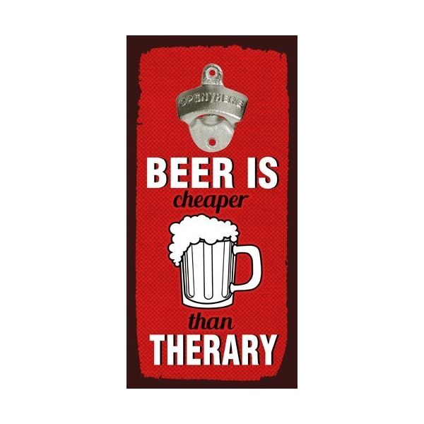 

Открывалка для бутылок настенная Presentville Beer is cheaper than therary 32х15 см