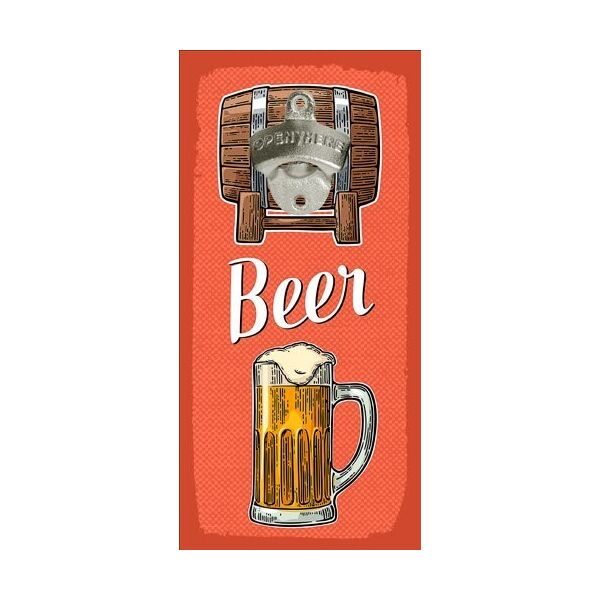 

Открывалка для бутылок настенная Presentville Beer красная 32х15 см