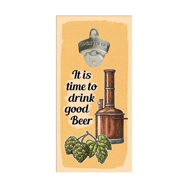 

Открывалка для бутылок настенная Presentville It is time to drink good beer 32х15 см