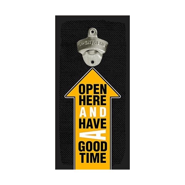 

Открывалка для бутылок настенная Presentville Open here and have a good time 32х15 см