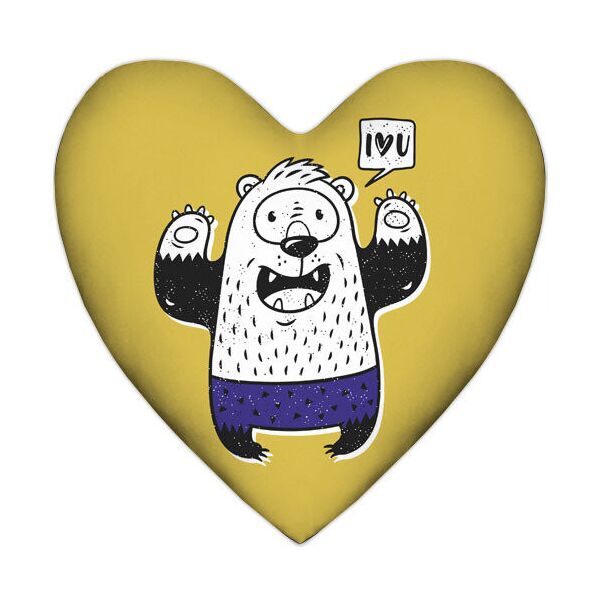 

Подушка сердце Presentville I love you монстрик на желтом фоне 57x57 см