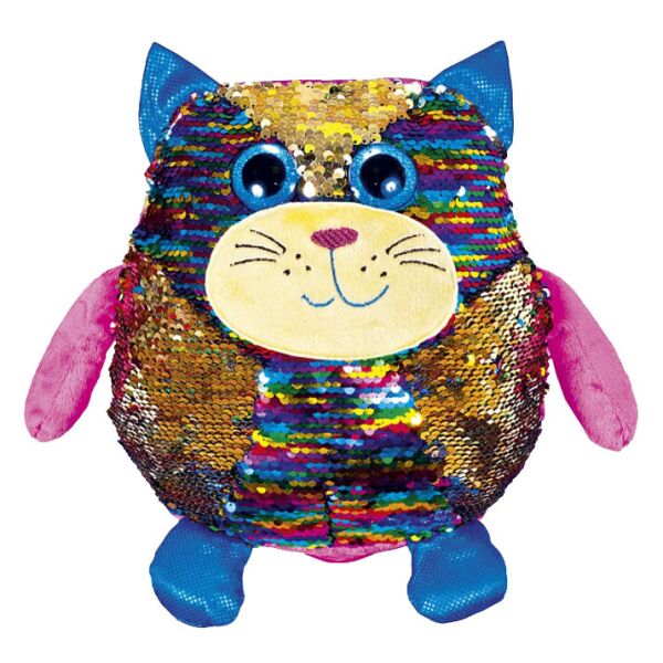 

Мягкая игрушка подушка Кот Пэрис с пайетками 24 см Fancy BR84582