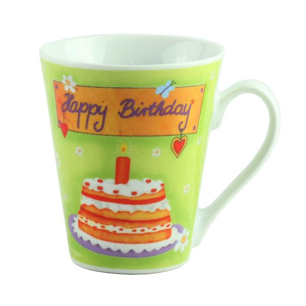 

Кружка фарфор "Happy Birthday", зеленная