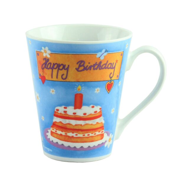 

Кружка фарфор "Happy Birthday", голубая