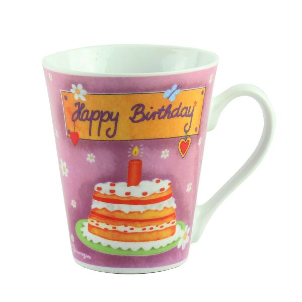 

Кружка фарфор "Happy Birthday", фиолетовая