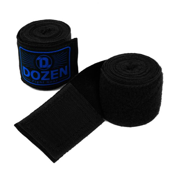 Боксерские бинты полуэластичные Dozen Monochrome Semi-elastic Hand Wraps Black/Blue 3,75 м