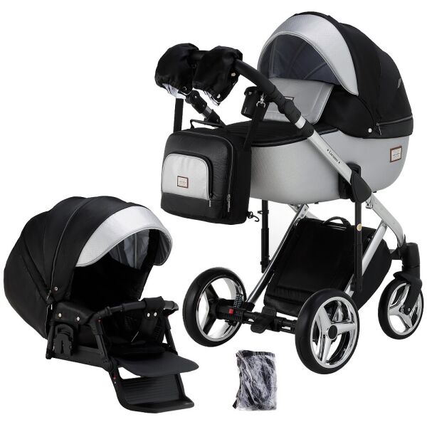 

Коляска 2 в 1 Adamex Luciano Polar (Chrome) Y843 черный 623410