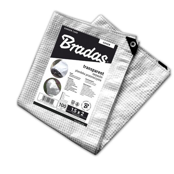 

Тент Bradas LENO CRISTAL, 100 гр/м², размер 6х10м, PLC1006/10 прозрачный армированный