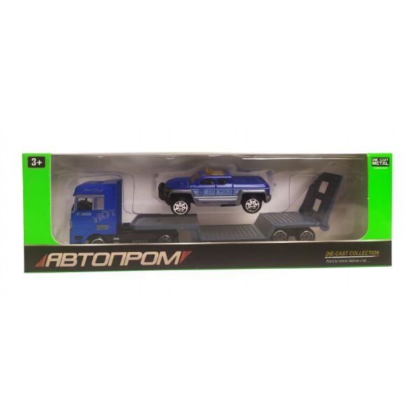

Игрушечный трейлер металл 7879 Автопром 1:50 с гор. службами (Джип City Police)