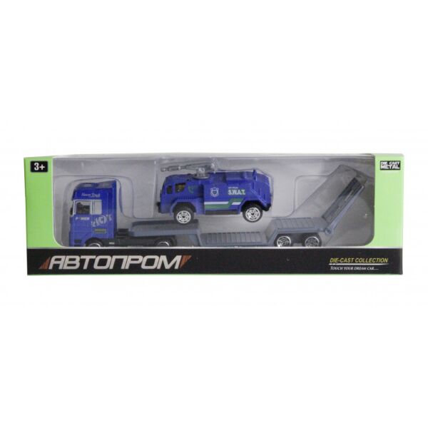 

Игрушечный трейлер металл 7879 Автопром 1:50 с гор. службами (Водомёт S.W.A.T)
