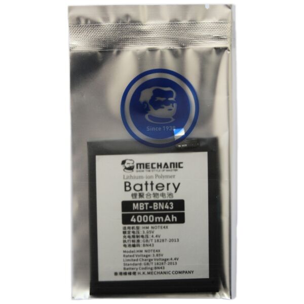 

Аккумулятор MECHANIC BN43 (4000mAh) для Xiaomi Redmi Note 4X