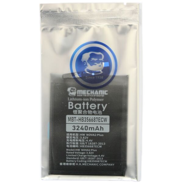 

Аккумулятор MECHANIC HB356687ECW (3340mAh) для Huawei Mate 10 Lite / P Smart Plus / Nova 2s / Nova 4