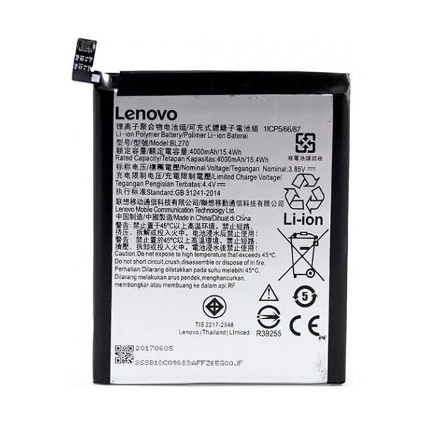 

Аккумулятор Lenovo BL270 K6 Note / K8 / K8 Plus (4000mAh)