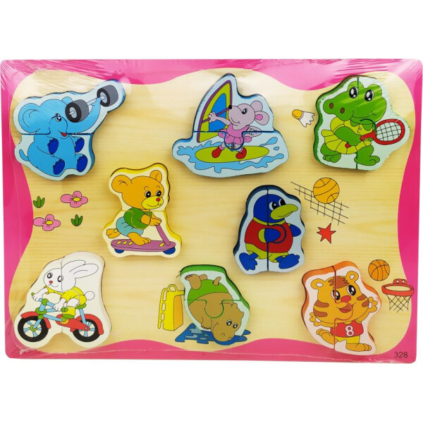 

Деревянная игрушка Рамка-вкладыш MD 1213 (Животные спорт)