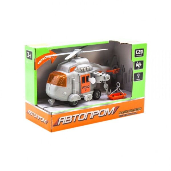 

Игрушечный вертолёт 7678 Автопром 1:24 свет, звук (Серый)