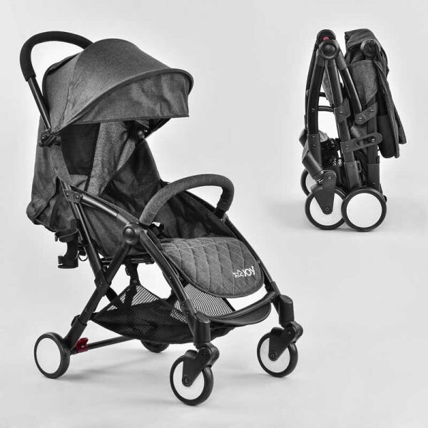 

Коляска прогулочная детская JOY Dark grey + футкавер + съемный бампер (75408)