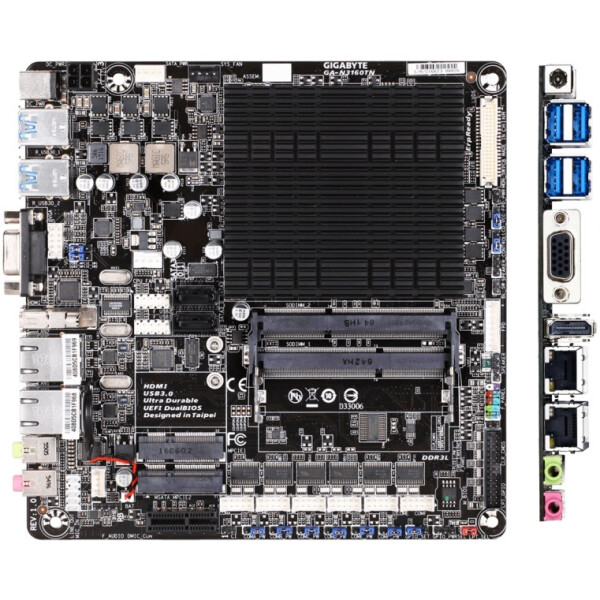 

Материнская плата Gigabyte GA-N3160TN, N3160, DDR3, VGA, HDMI, Mini-ITX