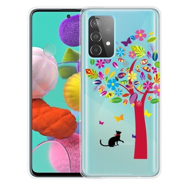 

Силиконовый (TPU) чехол Deexe Pretty Glossy для Samsung Galaxy A32 (А325) - Tree and Cat