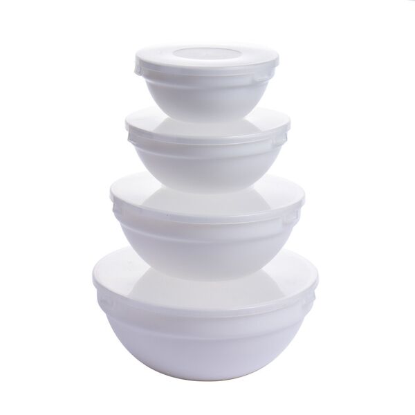 

Набор салатников с крышкой 4шт (4,2', 5', 6',7') белый А1