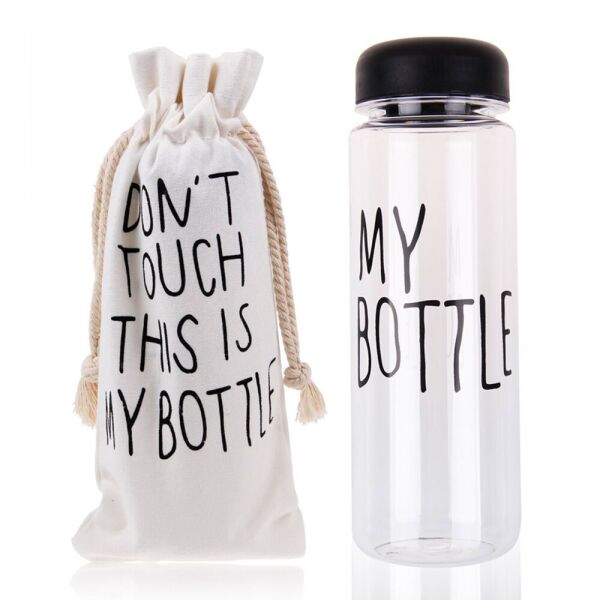

Бутылка походная My bottle в чехле черная крышка