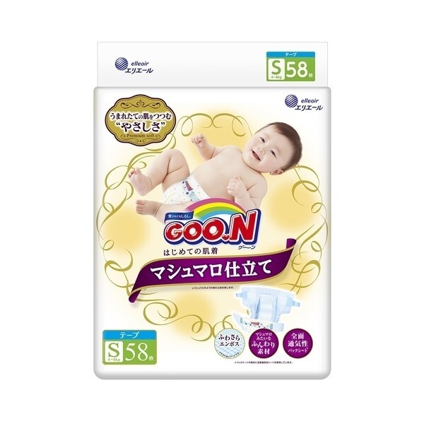 

Подгузники Goo.N Super Premium Marshmallow S (4-8 кг), 58 шт.