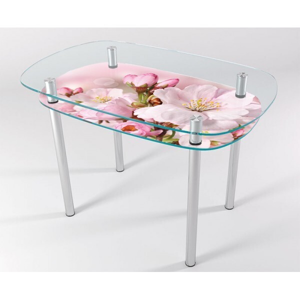 

Стол стеклянный "Jam" Букет KT-04 100х60 см