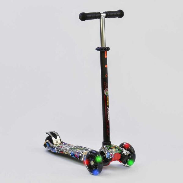 

Самокат А 24642 /779-1386 MAXI "Best Scooter" (1) пластмассовый, 4 колеса PU, СВЕТ, трубка руля алюминиевая, d=12см, в коробке