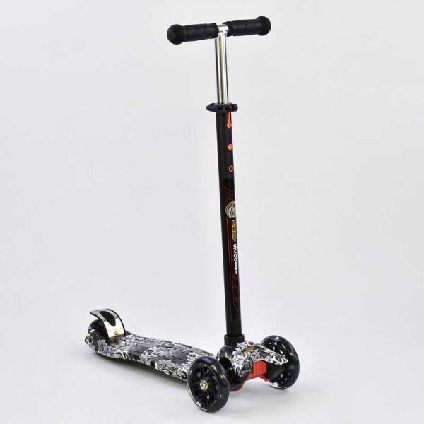 

Самокат А 25465 /779-1320 MAXI "Best Scooter" (1) пластмассовый, 4 колеса PU, СВЕТ, d=12см, трубка руля алюминиевая, в коробке