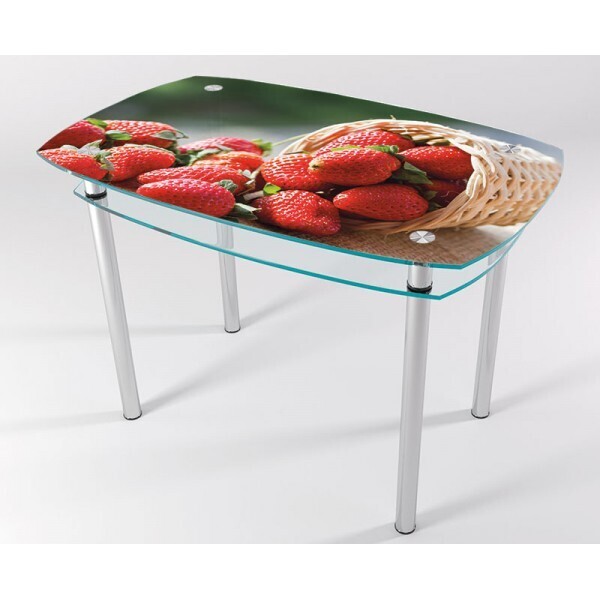 

Стол стеклянный "Jam" Клубника KT-01 100х60 см