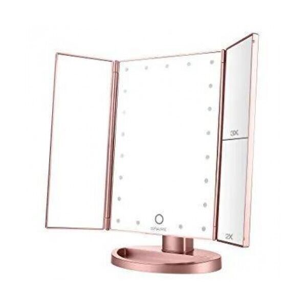 

Тройное зеркало РОЗОВОЕ со станями Led miror