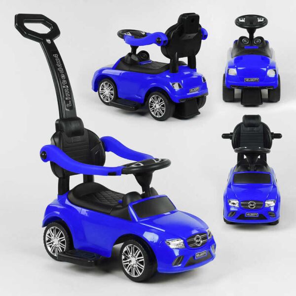

Машина-Толокар с ручкой 806 S-15905 JOY (6) цвет СИНИЙ, МУЗЫКАЛЬНЫЙ РУЛЬ, озвучивание на русском, съемный защитный бампер, багажник, в коробке