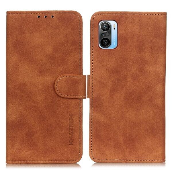 

Чехол-книжка KHAZNEH Retro Wallet для Xiaomi Poco F3 / Redmi K40 / Redmi K40 Pro - Brown