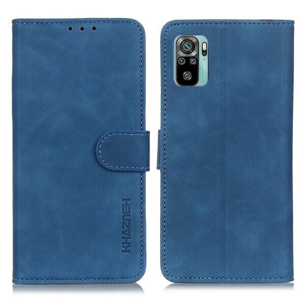 

Чехол-книжка KHAZNEH Retro Wallet для Xiaomi Redmi Note 10 / Note 10S - Blue