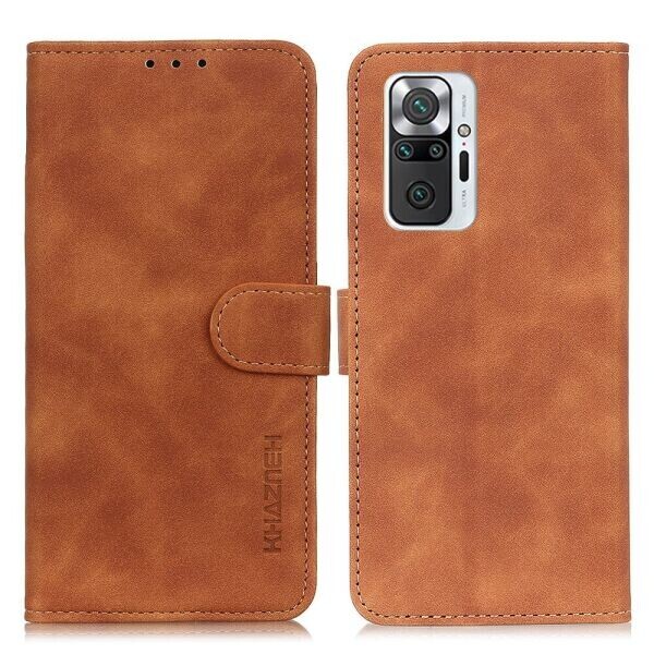 

Чехол-книжка KHAZNEH Retro Wallet для Xiaomi Redmi Note 10 Pro - Brown