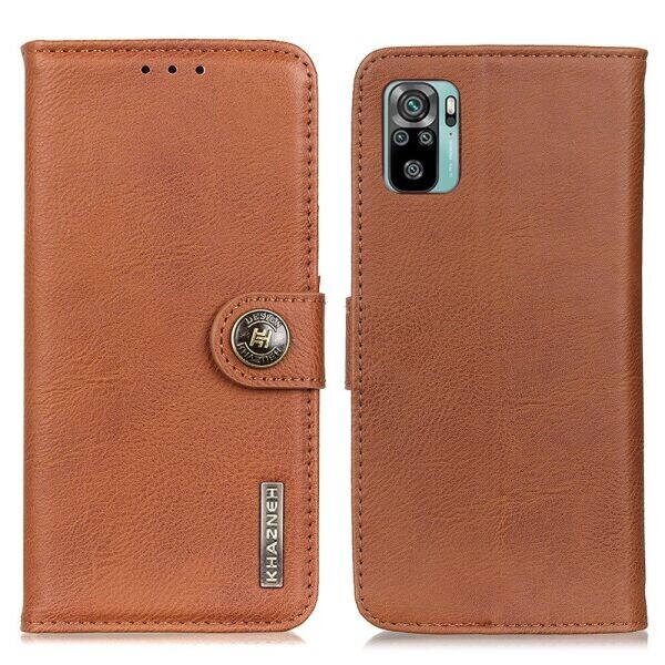 

Чехол-книжка KHAZNEH Wallet Cover для Xiaomi Redmi Note 10 / Note 10S - Brown