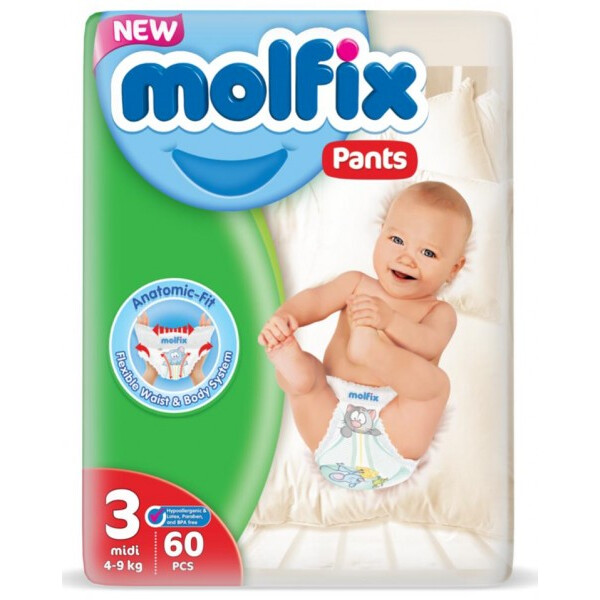 

Подгузники-трусики Molfix 3 (4-9 кг), 60 шт.
