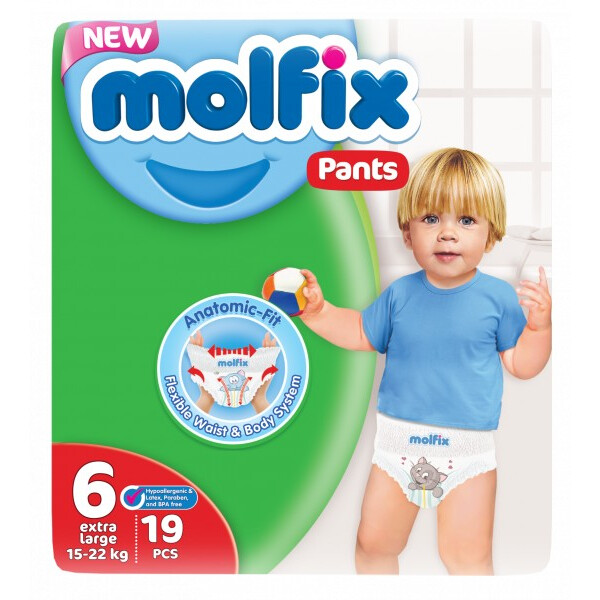 

Подгузники-трусики Molfix 6 (15-22 кг), 19 шт.