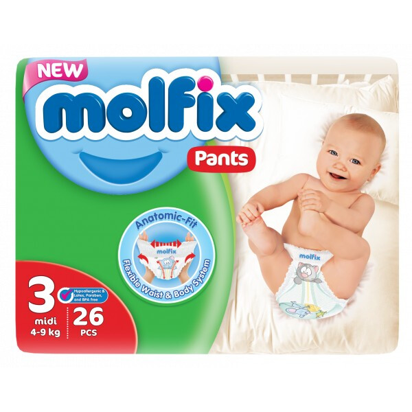 

Подгузники-трусики Molfix 3 (4-9 кг), 26 шт.