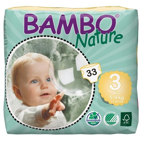 

Эко Подгузники Bambo Nature 3 (5-9 кг), 33 шт.