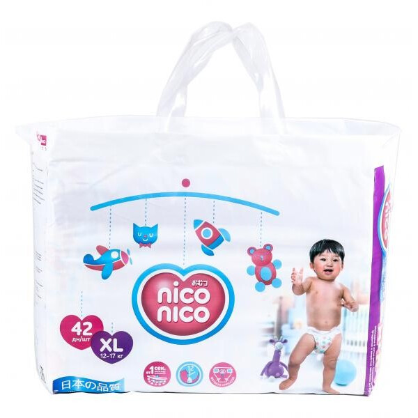 

Подгузники Nico Nico XL (12-17 кг), 42 шт.