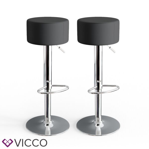 

Барный стул 2 шт, хоккер с подставкой для ног, Vicco, черные