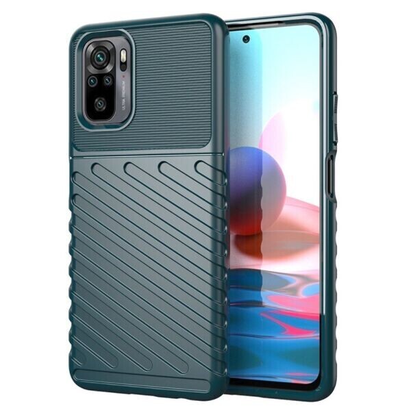 

Защитный чехол Deexe Thunder Series для Xiaomi Redmi Note 10 / Note 10S - Green