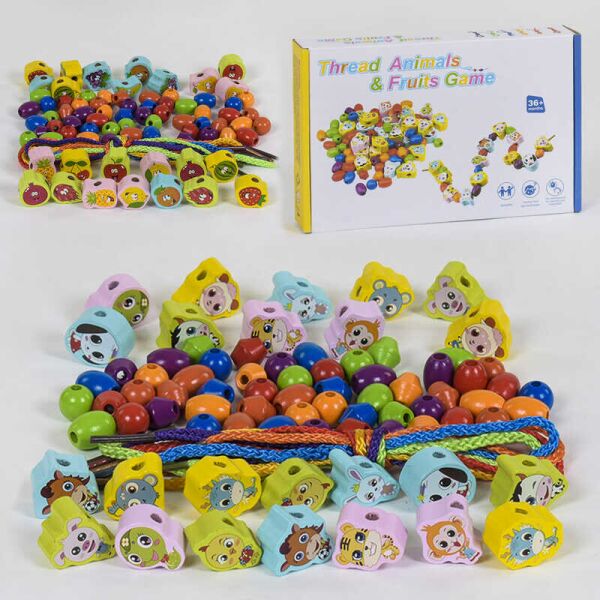 

Деревянная игра Шнуровка С 39332 (60) 2 вида, в коробке
